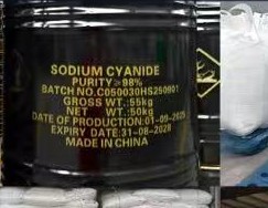 Sodium cyanide drums for gold leaching